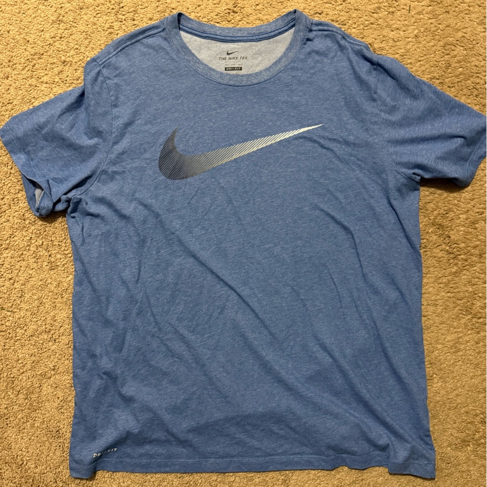 Nike Heather Blue Tee with Swoosh